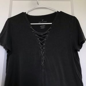 AMERICAN EAGLE Grey Short Sleeve